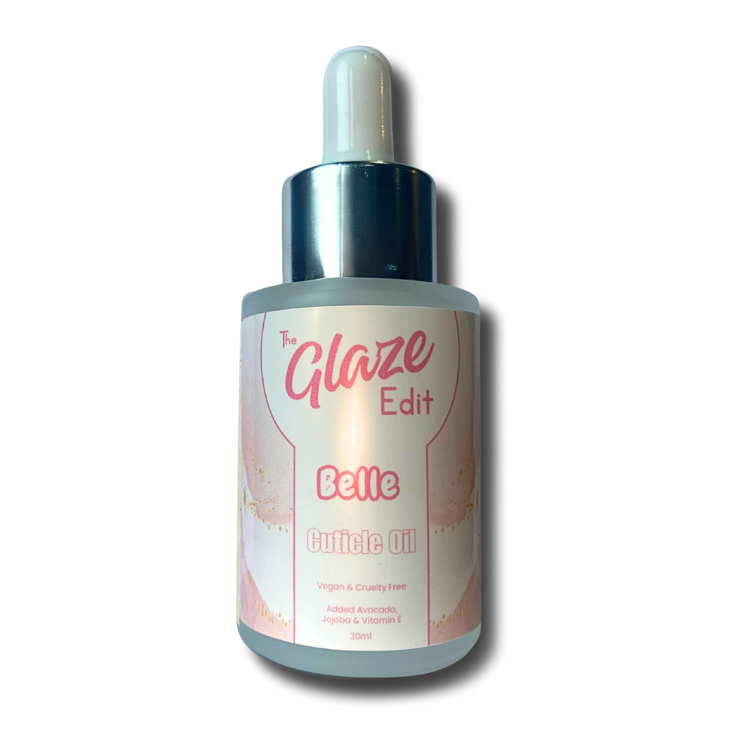 Bottle of 'The Glaze Edit Belle' on a white background